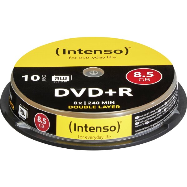 Intenso DVD+R 8,5 GB 8x Speed DOUBLE LAYER 10er Spindel