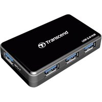 TRANSCEND USB 3.0-Hub mit Fast Charging Poort für u.a iPad      schwarz