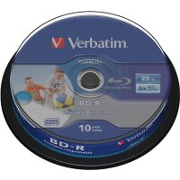 VERBATIM 1x10 Verbatim BD-R Blu-Ray 25GB 6x Speed DL Wide...
