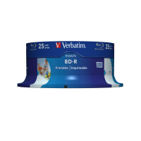 VERBATIM 25x Verbatim Blu-ray BD-R 25GB (6x) wide printable