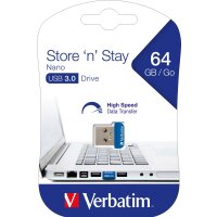 VERBATIM USB-Stick 64GB Verbatim Nano USB Drive 3.0 Store...