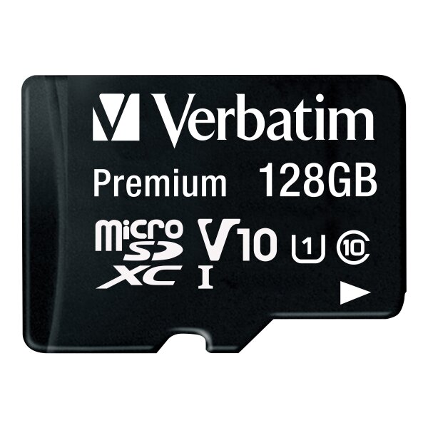 VERBATIM SD MicroSD Card 128GB Verbatim SDXC Premium class 10 Adapter