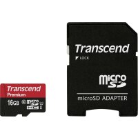TRANSCEND 16GB microSDHC Class 10 UHS-I w/adapter