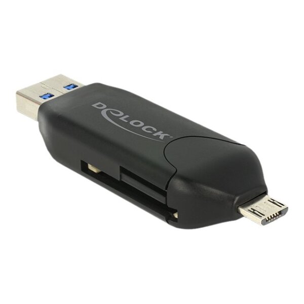 DELOCK Card Reader OTG USB 3.0 SD + microSD für Smartphones
