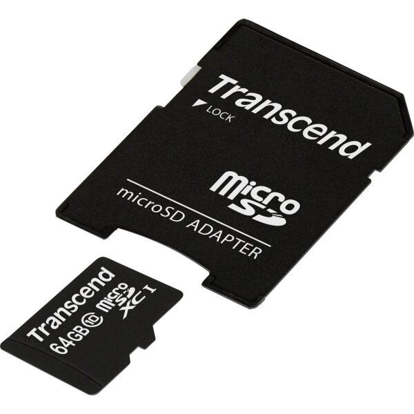 TRANSCEND SD microSD Card 64GB Transcend SDXC Class10 w/adapter