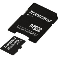 TRANSCEND SD microSD Card 64GB Transcend SDXC Class10...