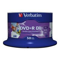 VERBATIM MED DVD+R Verbatim 8.5 GB 8x DDL 50er CakeBox