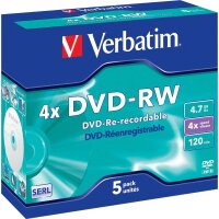 Verbatim DVD-RW 4.7GB 4x, 5er Jewelcase