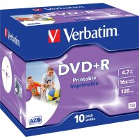 DVD+R 10er Jewelcase 16x bedruckbar