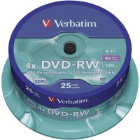 Verbatim DVD-RW 4.7GB 4x, 25er Spindel