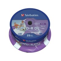 Verbatim DVD+R 8.5GB DL 8x printable, 25er Spindel