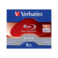Verbatim BD-RE Blu-Ray 50GB 2x Speed White Blue Surface...
