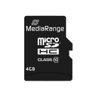 4GB MEDIARANGE SD MicroSD Card  MediaRange SD CL.10 inkl. Adapter