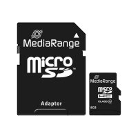 MEDIARANGE SD MicroSD Card  8GB MediaRange SD CL.10 inkl. Adapter
