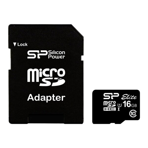 SILICON POWER Micro SDCard 16GB Silicon Power UHS-1 Elite/class10 w/adapt