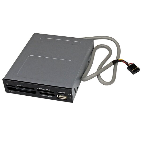 STARTECH.COM Interner USB 2.0 Kartenleser 8,89cm 3,5 Zoll - 22-in-1 Front Panel Card Reader Multi Sp