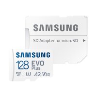 SAMSUNG EVO Plus 128GB microSDXC UHS-I U3 130MB/s Full HD & 4K UHD Speicherkarte inkl. SD-Adapter
