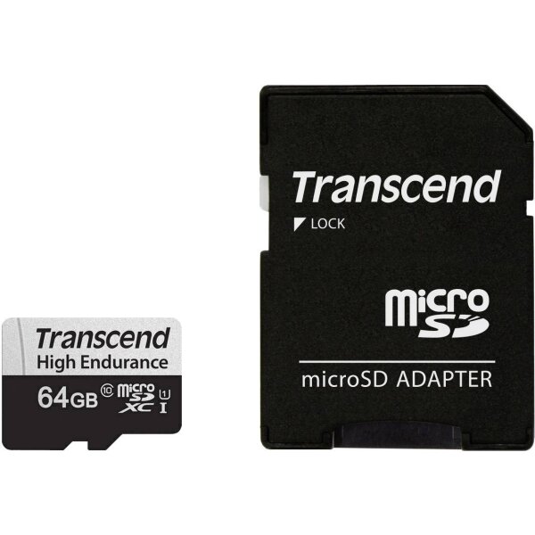 TRANSCEND 64GB microSD w/ adapter U1 High Endurance