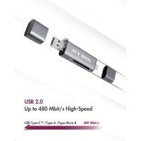 RAIDSONIC SD/MICROSD TF USB2.0 CARDREADE
