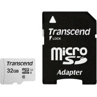 TRANSCEND SD microSD Card  32GB Transcend SDHC USD300S-A w/Adapter