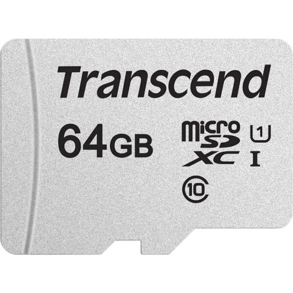 TRANSCEND SD microSD Card  64GB Transcend SDHC USD300S-A w/Adapter