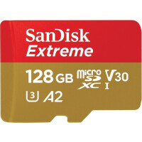 SANDISK Extreme 128GB microSDXC Speicherkarte Kit (2022) bis 190 MB/s,C10,U3,V30