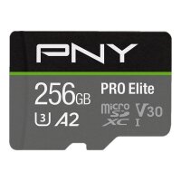 PNY Micro SD Card PRO Elite 256GB XC Class 10 UHS-I U3 A2...