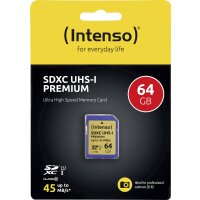 Intenso Secure Digital Card SD Class 10 UHS-I 64 GB Speicherkarte