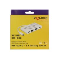 DELOCK Dockingstation USB3.1/C > LAN/HDMI 4K 30Hz/VGA/USB