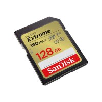 SANDISK Extreme 128GB SDXC Speicherkarte 2022 (bis zu 180MB/s, Cl10, U3, V30)