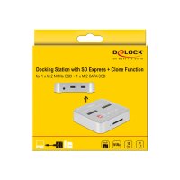 DELOCK Dockingstation M.2 NVMe SSD + M.2 SATA SSD SD Express