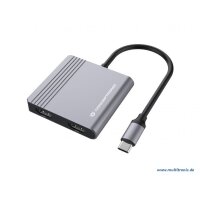 CONCEPTRONIC Adapter USB-C->2xHDMI,USB-C PD,1xUSB3.0...