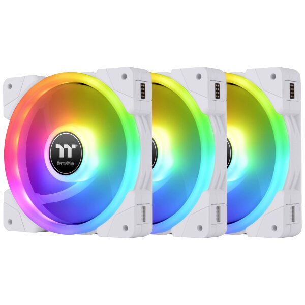 THERMALTAKE SWAFAN EX12 RGB PC Cooling Fan White TT Premium Edition (weiß, 3er Pack, inkl. Controlle