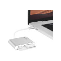 ALOGIC Card Reader USB-C SD, Micro SD, Compact Flash Silber