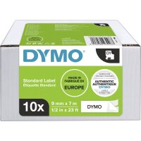 DYMO 1x10 Dymo D1 Schriftband 9mmx7m schwarz auf...