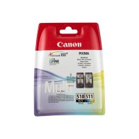 CANON PG 510 / CL 511 Multi pack 2er Pack Schwarz, Farbe (Cyan, Magenta, Gelb) Tintenpatrone