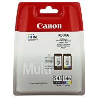 CANON PG 545 XL/CL 546XL Photo Value Pack 2er Pack Schwarz, Farbe (Cyan, Magenta, Gelb) 50 Blatt