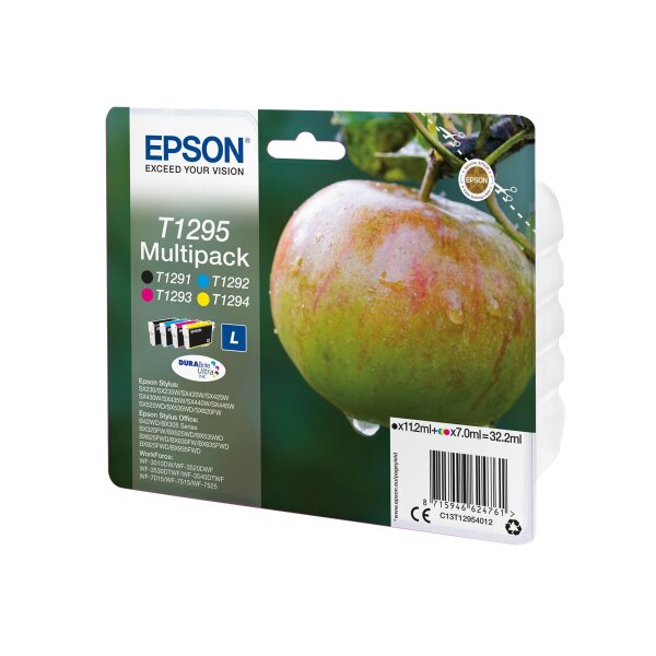 EPSON T1295 Multipack 4er Pack L Größe Schwarz, Gelb, Cyan, Magenta Tintenpatrone