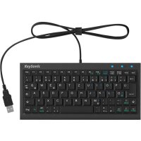 KEYSONIC ACK-3401U Super-Mini-Tastatur SoftSkin USB matt-schwarz X-Type-Membrantechnologie