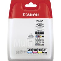 CANON CLI 581 BK/C/M/Y Multi Pack 4er Pack Schwarz, Gelb, Cyan, Magenta Tintenbehälter
