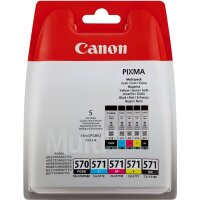 CANON CLI 571 C/M/Y/BK Multipack 4er Pack Schwarz, Gelb, Cyan, Magenta Tintenbehälter