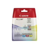 CANON CLI 521 Multipack 3er Pack Gelb, Cyan, Magenta Tintenbehälter