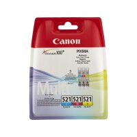 CANON CLI 521 Multipack 3er Pack Gelb, Cyan, Magenta...