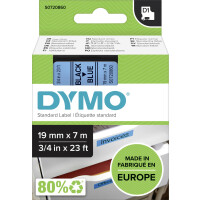 DYMO D1-Schriftband 19 mm x 7 m schwarz auf blau