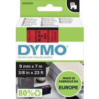 DYMO D1-Schriftband 9 mm x 7 m schwarz auf rot