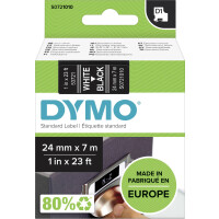 DYMO D1-Schriftband 24 mm x 7 m weiss auf schwarz