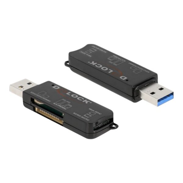 DELOCK SuperSpeed USB Card Reader für SD/Micro SD/MS Speicherkarten