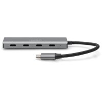 DIGITUS 4-Port-USB-Hub 4xC         silber Gen1 15cm Kabel