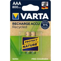 VARTA Akku RECHARGE Recycled AAA HR03  800mAh 2St.