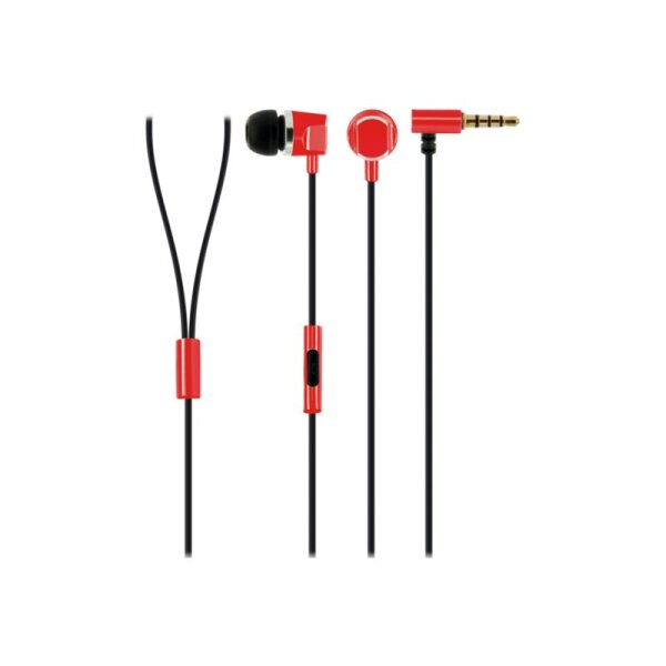 Schwaiger Headset In-Ear, "eckig", Metall, Rot
